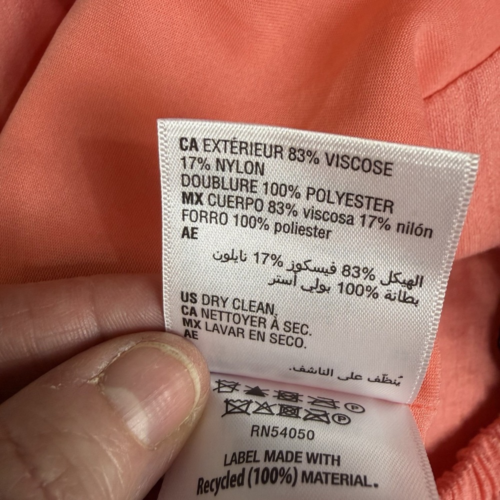 INC Maxi Sun Dress Smocked Tiered Peachy Pink Cottage Peasant Easter Wedding 12 - Picture 12 of 14